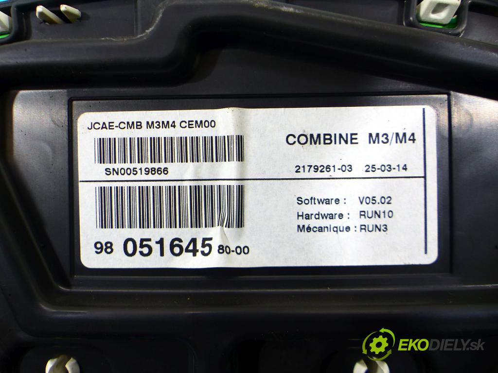 Peugeot 301 1.6 16v VTI 116 HP manual 85 kW 1587 cm3 4- prístrojovka/ budíky 9805164580 (Prístrojové dosky, displeje)
