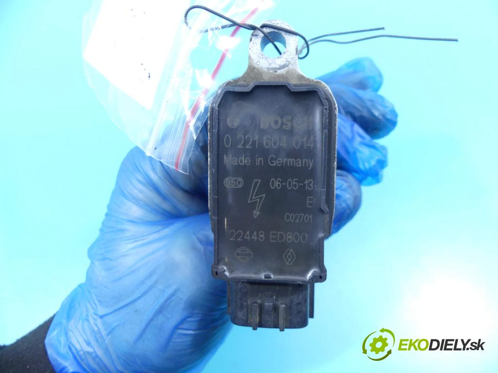 Nissan Note I 2006-2012 1.6 16v 110 HP manual 81 kW 1598 cm3 5- cievka zapaľovacia 0221604014 (Zapaľovacie cievky, moduly)