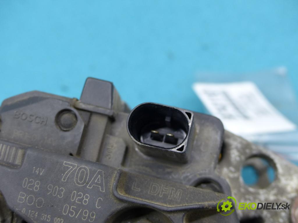 Vw Golf IV 1997-2003 1.6 SR 101 hp manual 74 kW 1595 cm3 5- Alternator 0124315003 (Alternátory)
