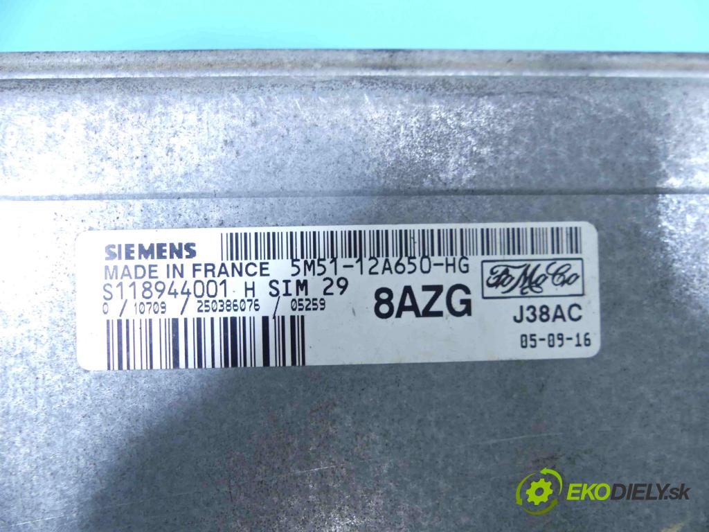 Ford Focus Mk2 2004-2011 1.6 16v 116 HP manual 85 kW 1596 cm3 5- Jednotka riadiaca 5M51-12A650-HG