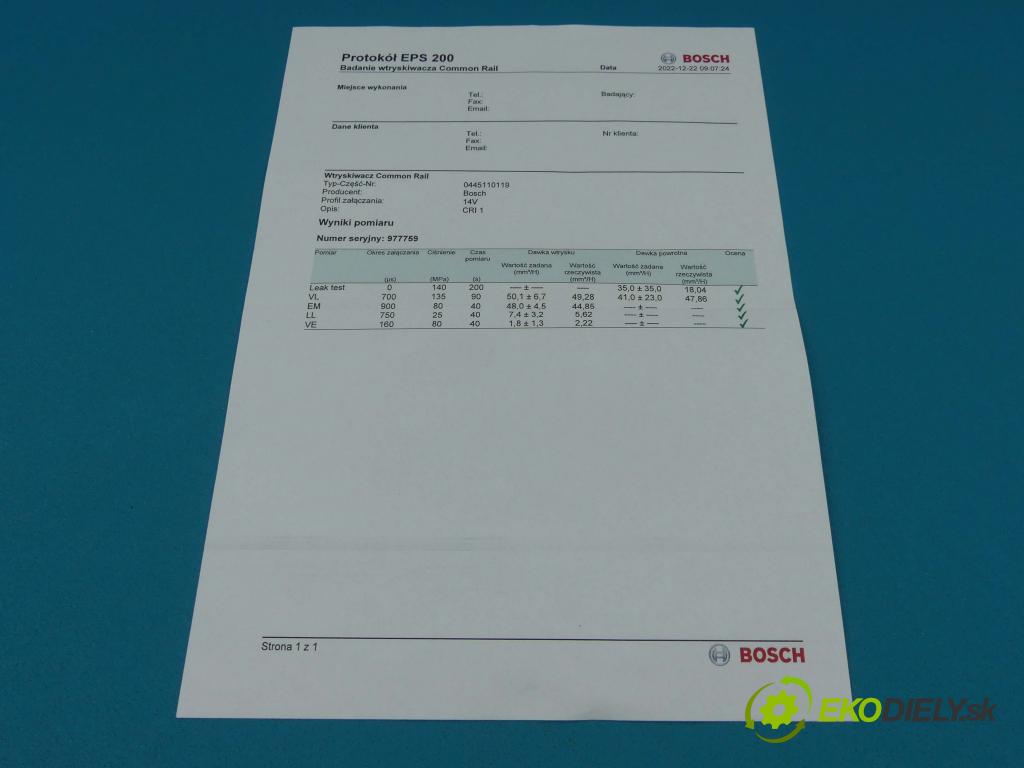Lancia Lybra 2.4 jtd 140 HP manual 103 kW 2387 cm3 5- vstrek 0445110119 (Vstrekovače)