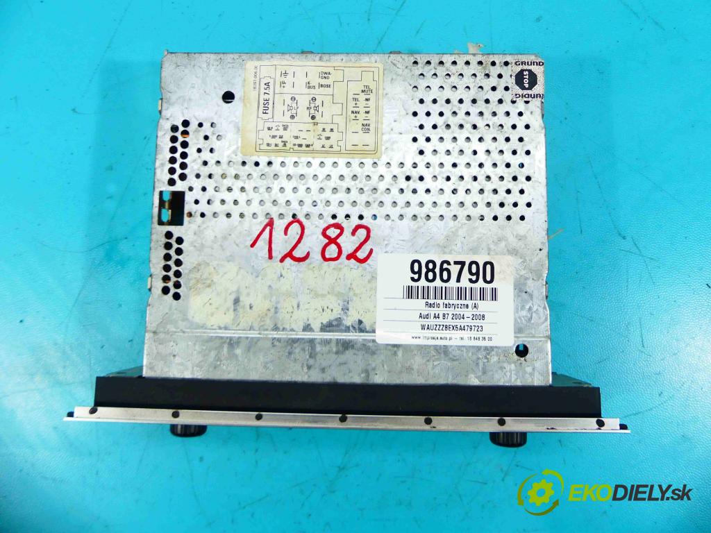 Audi A4 B7 2004-2008 1.9 tdi 116 HP manual 85 kW 1896 cm3 5- Radio továreň: 8E0035186D