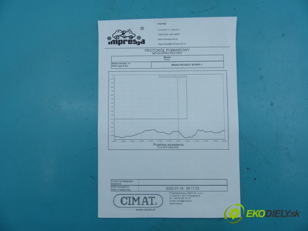 Peugeot Boxer I 1994-2006 2.0 hdi 84KM manual 62 kW 1997 cm3 5- turbodúchadlo, turbo 5303-970-0061 (Turbodúchadlá (kompletné))