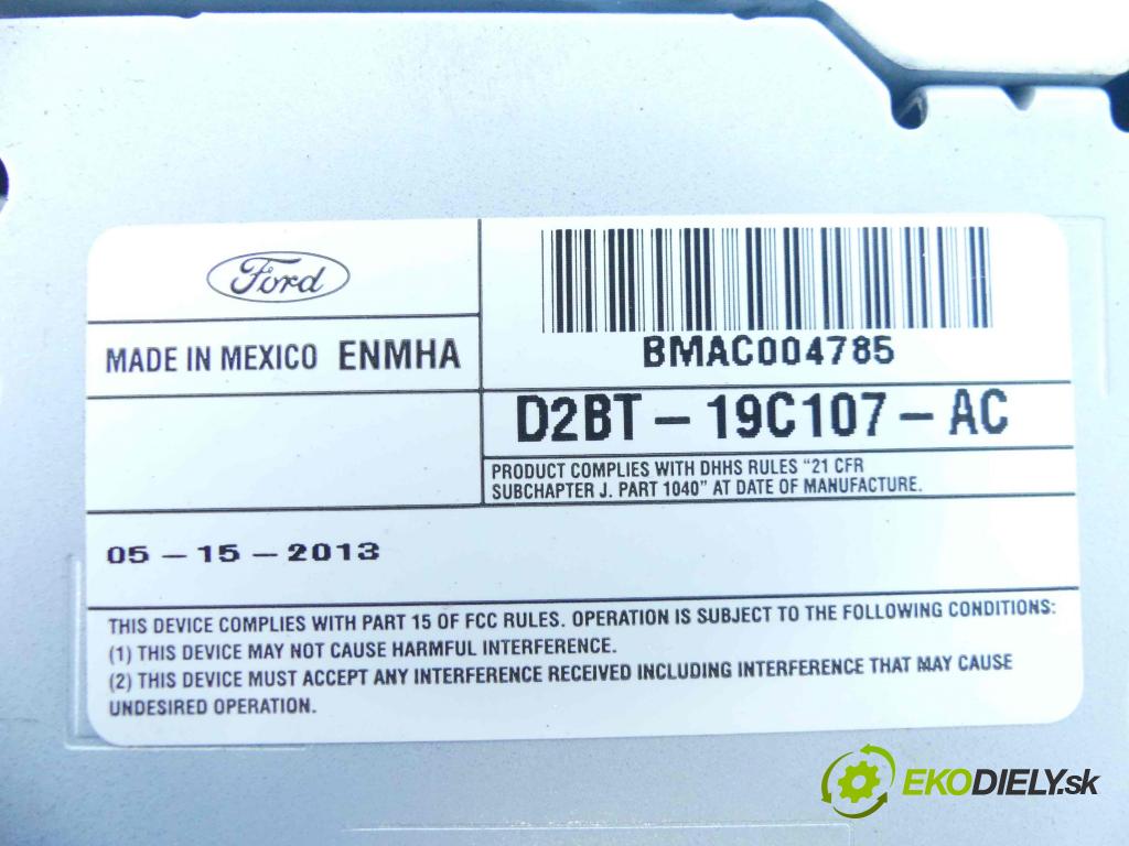 Ford Fiesta Mk7 2008-2017 1.6 16v 121KM automatic 89 kW 1596 cm3 4- Radio továreň: D2BT-19C107-AC