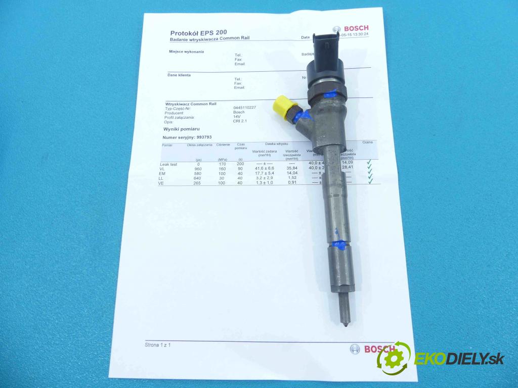 Toyota Corolla E15 2007-2014 1.4 D4D 90 HP manual 66 kW 1364 cm3 4- vstrek 0445110227 (Vstrekovače)