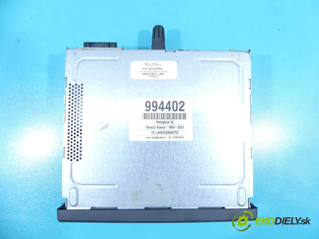 Renault Scenic I 1996-2003 1.9 dci 102 HP manual 75 kW 1870 cm3 5- Navigácia: 8200313631 (GPS navigácie)