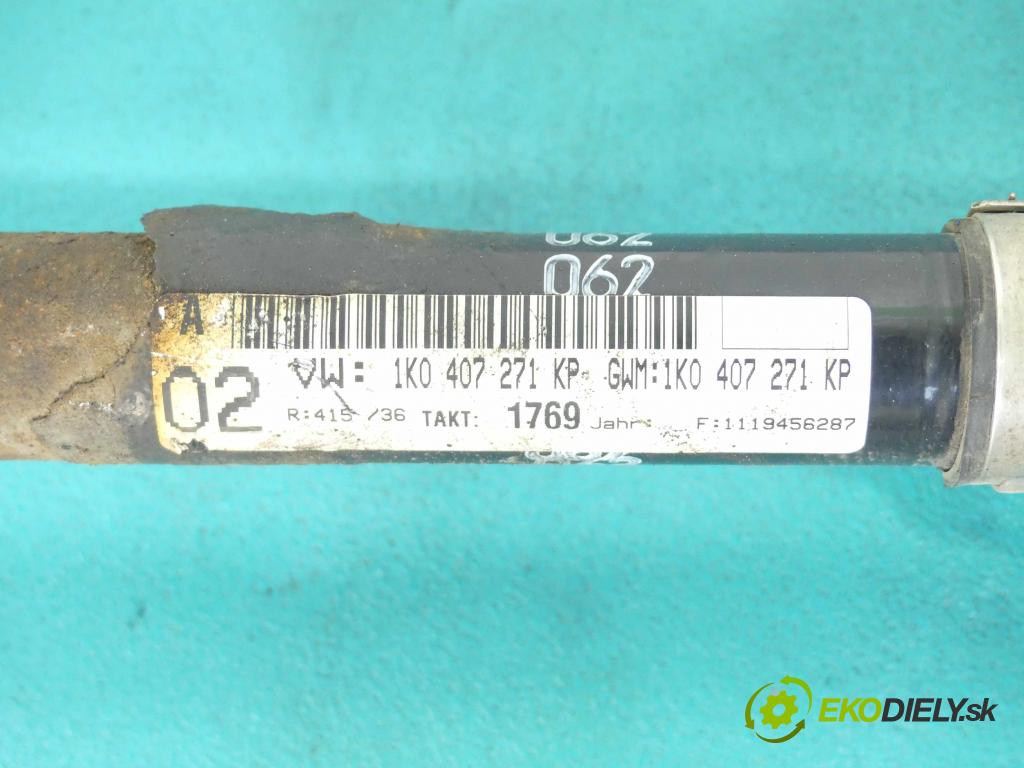 Vw Passat B7 2010-2014 1.4 TSI 122 HP manual 90 kW 1390 cm3 4- poloos ľavé 1K0407271KP (Poloosy)