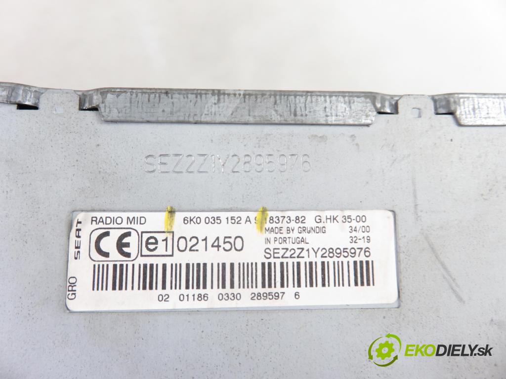 SEAT IBIZA II (6K1) HB 2002 50,00 1.9 SDI - AQM 1896,00 RADIO Modul 6K0035152A