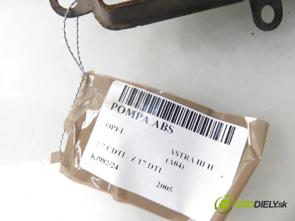 OPEL ASTRA H (A04) HB 2005 59,00 1.7 CDTI - Z 17 DTL 1686,00 Pumpa ABS 13157575GW ; 10020700224 ; 10097005033 (Pumpy ABS)