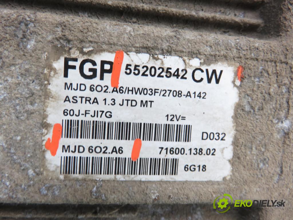 OPEL ASTRA H Kombi (A04) KOMBI 2006 66,00 1.3 CDTI 1248,00 Riadiaca jednotka Motor 55202542CW ; MJD602A6