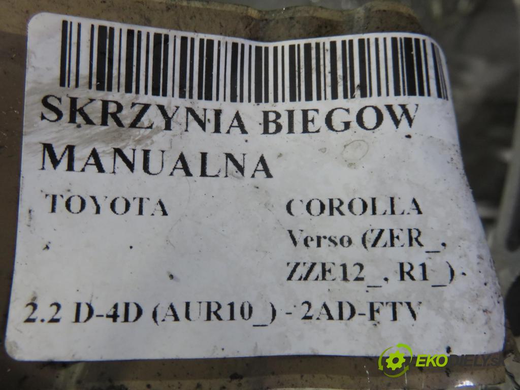 TOYOTA COROLLA Verso (ZER_, ZZE12_, R1_) MINIVAN 2006 100,00 2.2 D-4D (AUR10_) - 2AD-FTV 2231,00 Prevodovka MANUALNA 251501K ; EA63