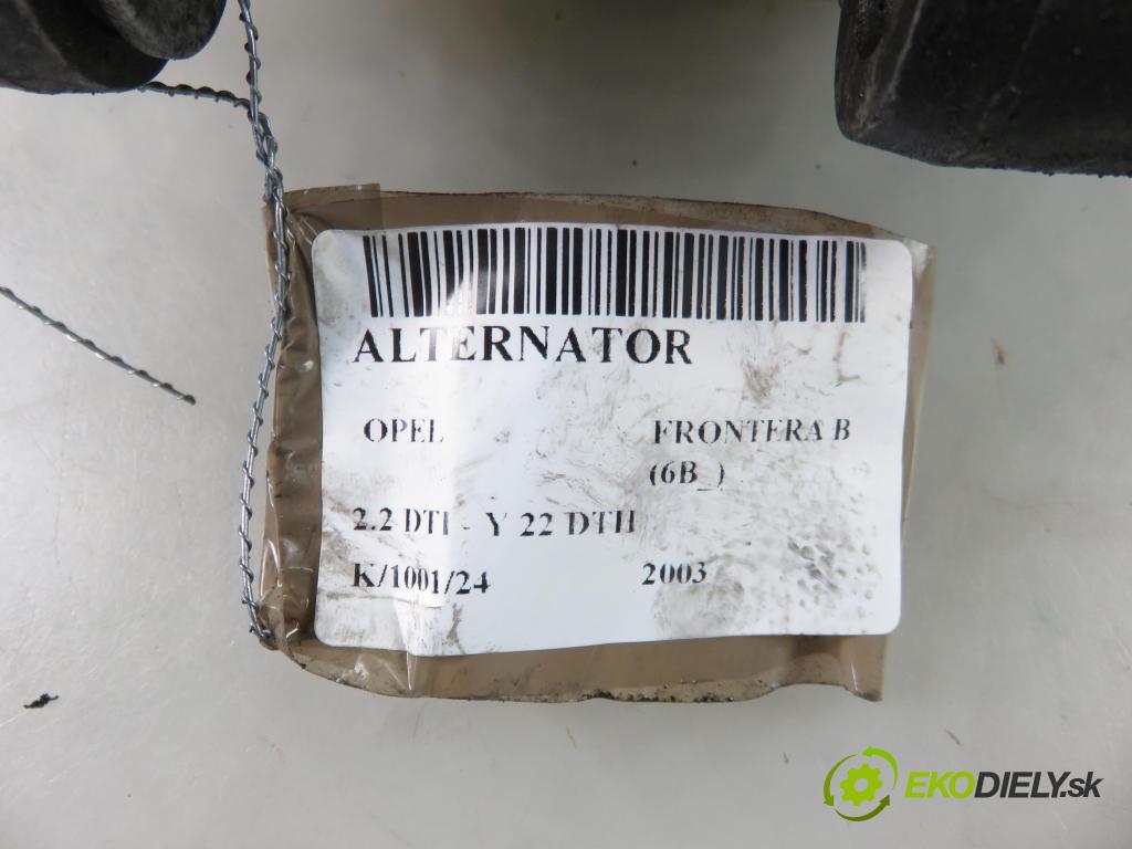 OPEL FRONTERA B (6B_) TERENOWY 2003 0,00 2.2 DTI - Y 22 DTH 2172,00 Alternátor 0123500008 ; 90506202 (Alternátory)