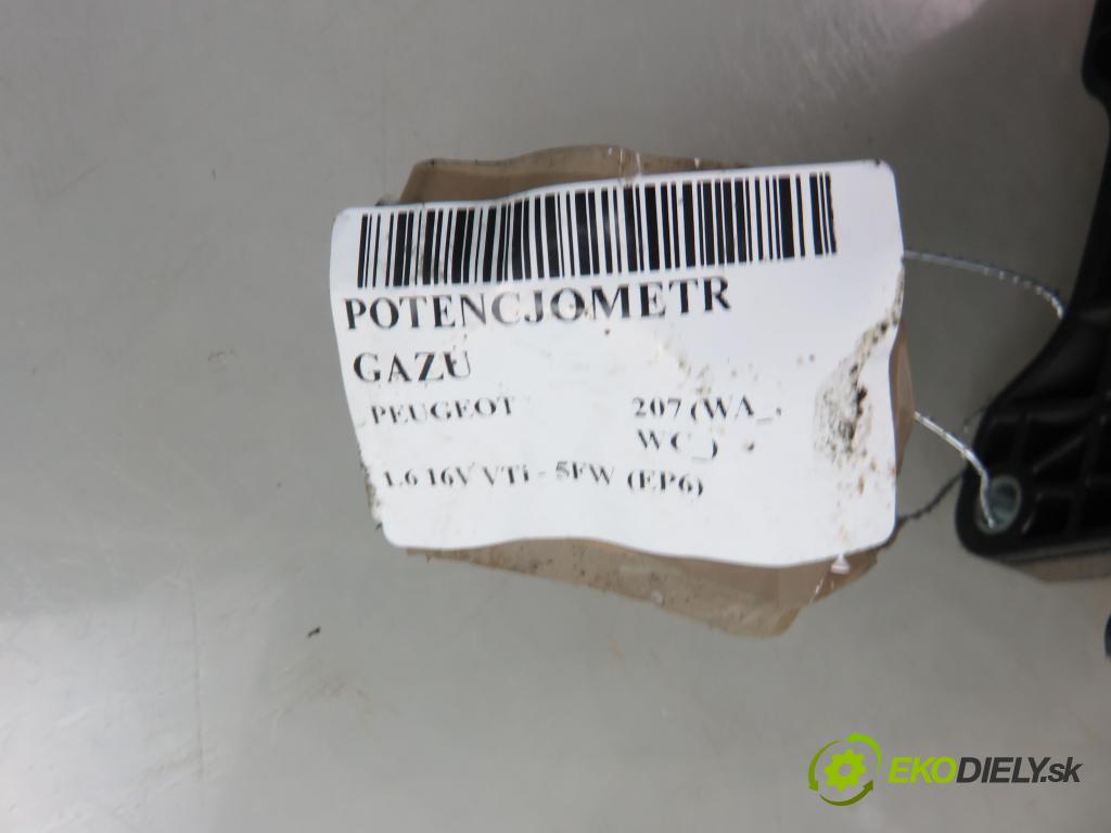 PEUGEOT 207 (WA_, WC_) HB 2006 88,00 1.6 16V VTi - 5FW (EP6) 1598,00 Potenciometer plynu 968075688002 ; 6PV00908300 (Pedále)