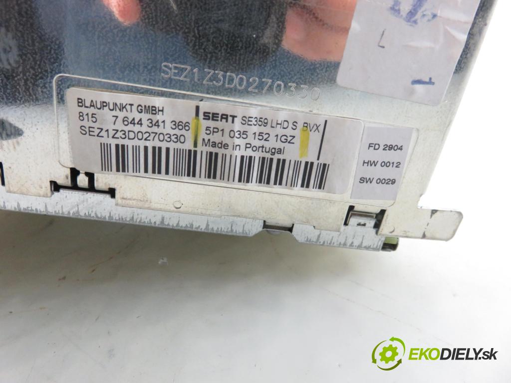 SEAT ALTEA (5P1) MINIVAN 2004 103,00 2.0 TDI 16V - BKD 1968,00 RADIO CD 5P10351521GZ