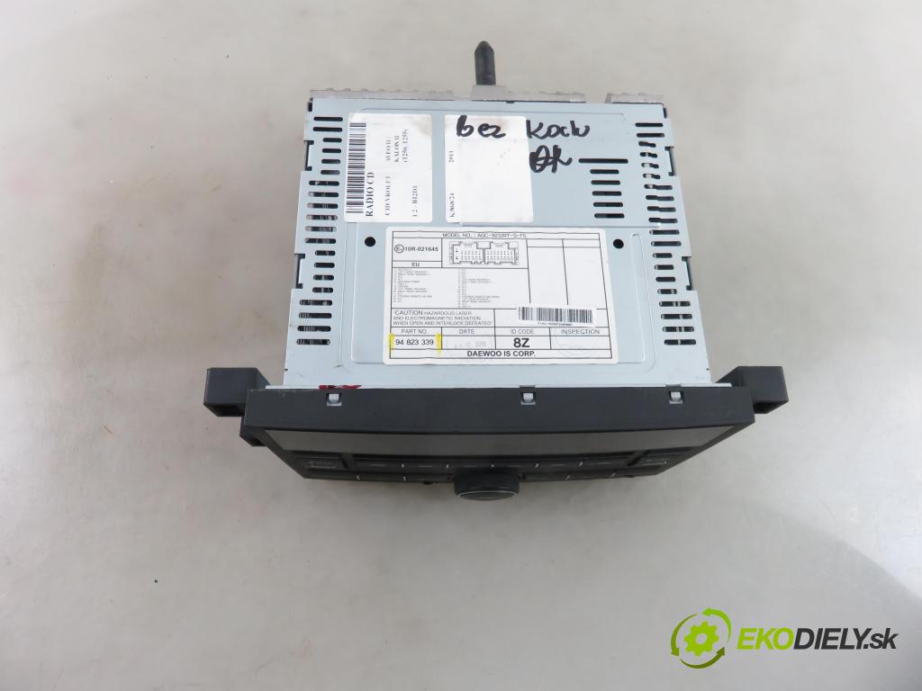 CHEVROLET AVEO / KALOS liftback (T250, T255) HB 2011 55,00 1.2 S-TEC II - B12D1 1206,00 RADIO CD 94823339
