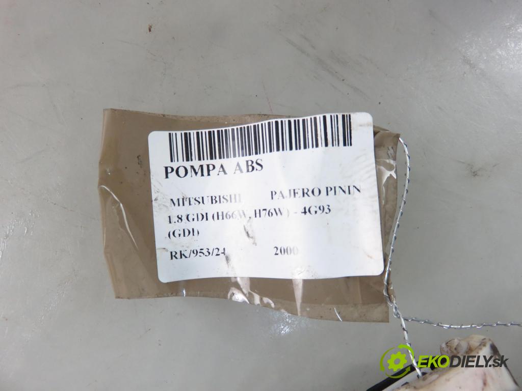 MITSUBISHI PAJERO PININ (H6_W, H7_W) TERENOWY 2000 88,00 1.8 GDI (H66W, H76W) - 4G93 (GDI) 1834,00 Pumpa ABS 844402670 (Pumpy ABS)