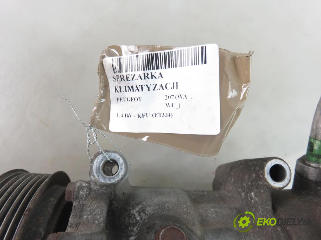 PEUGEOT 207 (WA_, WC_) HB 2006 65,00 1.4 16V - KFU (ET3J4) 1360,00 KOMPRESOR: klimatizace 9651910980 (Kompresory)