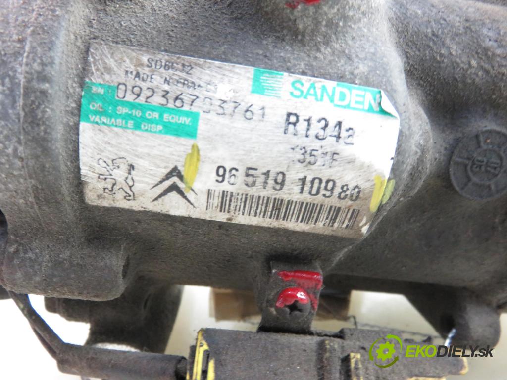 PEUGEOT 207 (WA_, WC_) HB 2006 88,00 1.6 16V VTi - 5FW (EP6) 1598,00 KOMPRESOR: klimatizace 9651910980 (Kompresory)