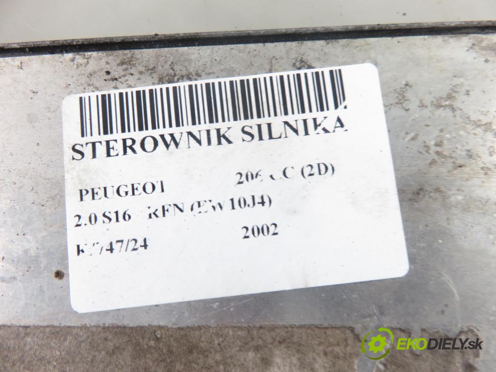 PEUGEOT 206 CC (2D) CABRIO 2002 100,00 2.0 S16 - RFN (EW10J4) 1997,00 řídící jednotka motora IAW48P23T ; 9645214980