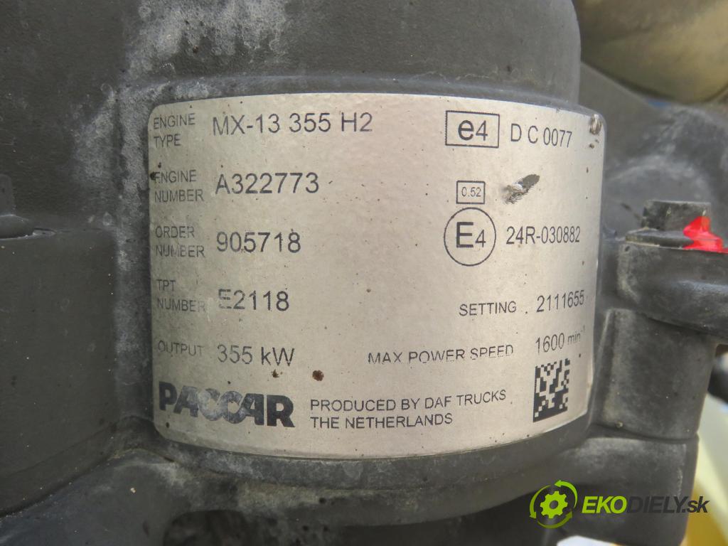 DAF CF CIĄGNIK SIODŁOWY 2018 355,00 FT 480 MX-13 355 H2 12902,00 Motor DIESEL MX13 355 H2