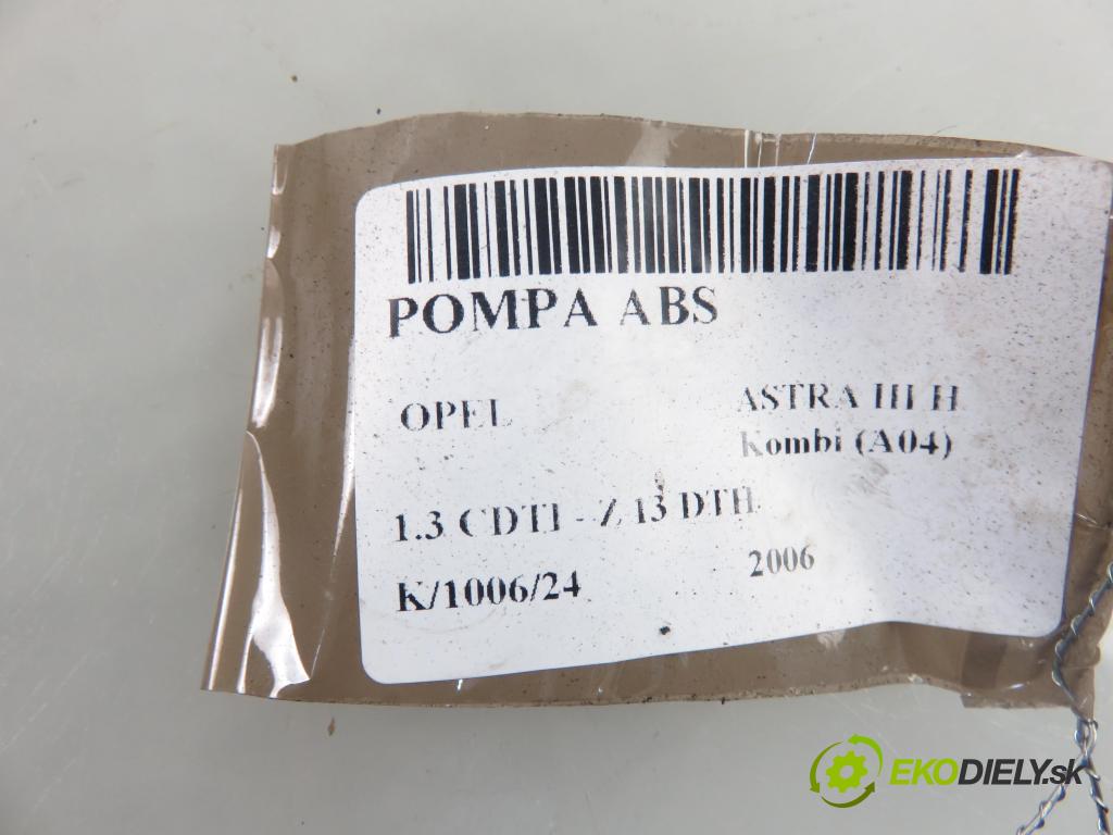 OPEL ASTRA H Kombi (A04) KOMBI 2006 66,00 1.3 CDTI 1248,00 Pumpa ABS 10097005093 ; 13157576HA (Pumpy ABS)