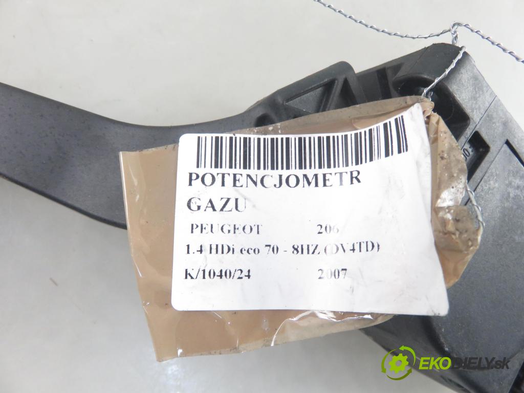 PEUGEOT 206 liftback (2A/C) HB 2007 50,00 1.4 HDi 8V 70 - 8HZ 1398,00 Potenciometer plynu 9659449880 ; 0280755074 (Pedále)