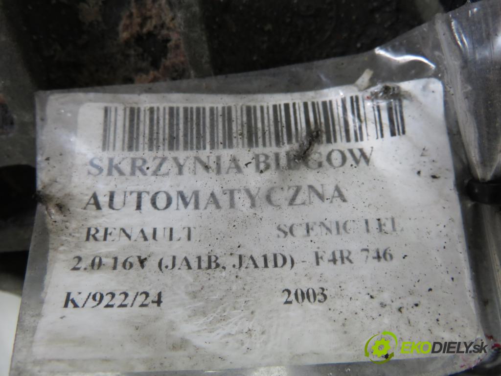 RENAULT SCENIC I (JA0/1_) MINIVAN 2003 102,00 2.0 16V 139 - F4R 746 1998,00 Prevodovka automatická DP0065M