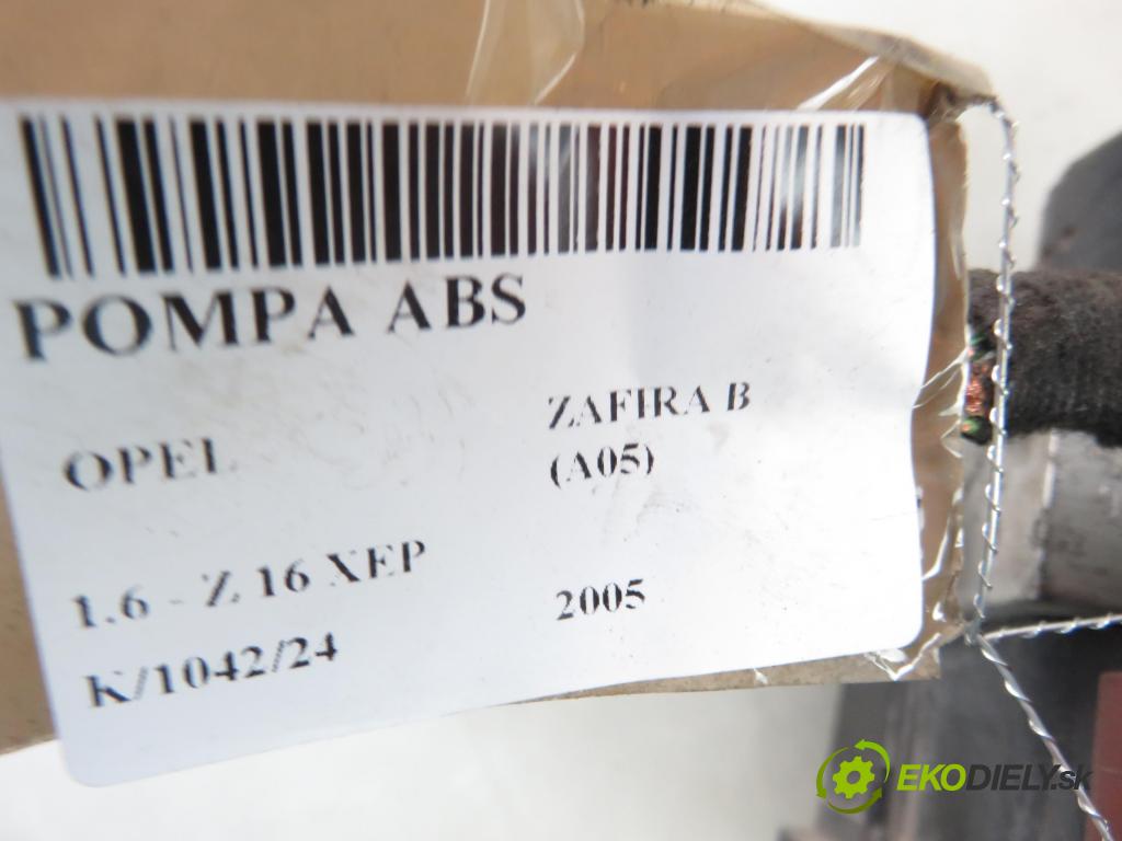 OPEL ZAFIRA B (A05) MINIVAN 2005 77,00 1.6 105 - Z 16 XEP 1598,00 Pumpa ABS 13234911AS ; 10020602484 ; 10096005593 (Pumpy ABS)