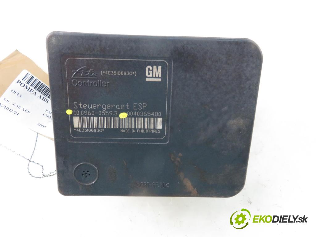 OPEL ZAFIRA B (A05) MINIVAN 2005 77,00 1.6 105 - Z 16 XEP 1598,00 Pumpa ABS 13234911AS ; 10020602484 ; 10096005593 (Pumpy ABS)