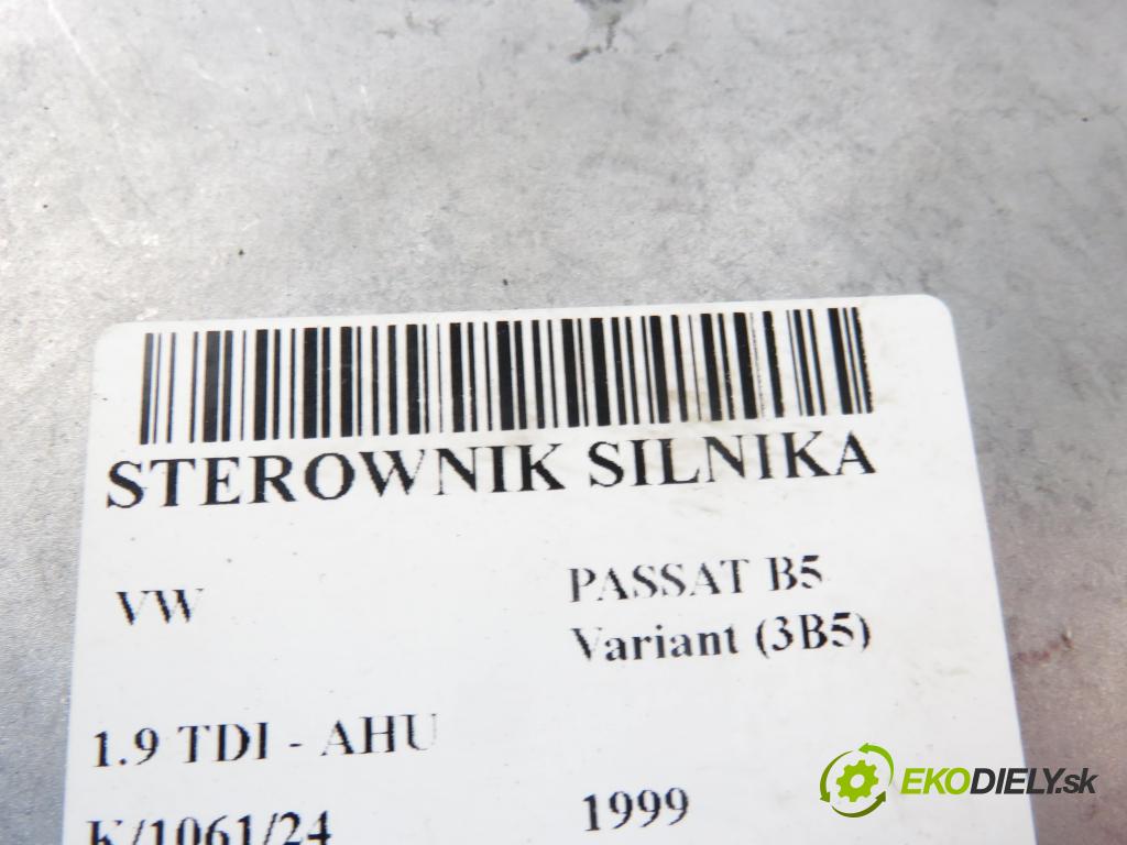 VW PASSAT B5 Variant (3B5) KOMBI 1999 66,00 1.9 TDI 90 - AHU 1896,00 Riadiaca jednotka Motor 038906018FS ; 0281010171
