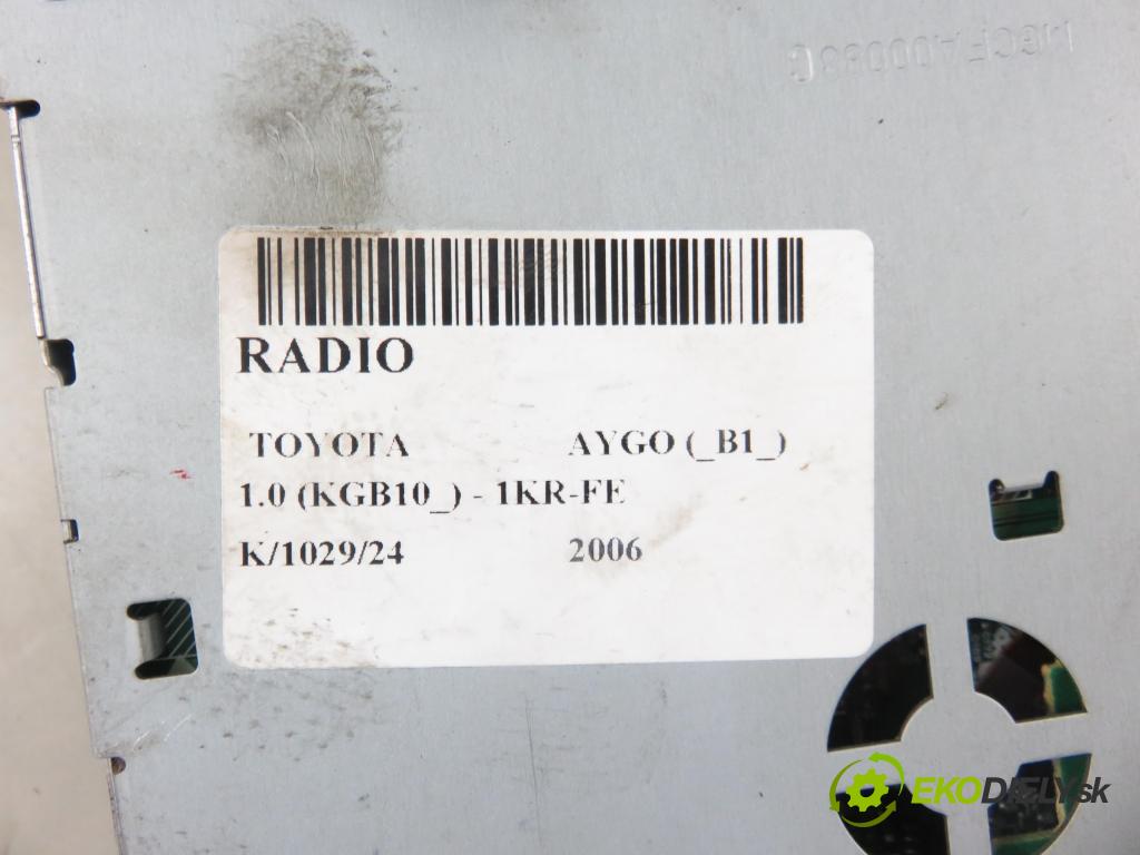 TOYOTA AYGO (_B1_) HB 2006 50,00 1.0 68 - 1KR-FE 998,00 RADIO CD 861200H010