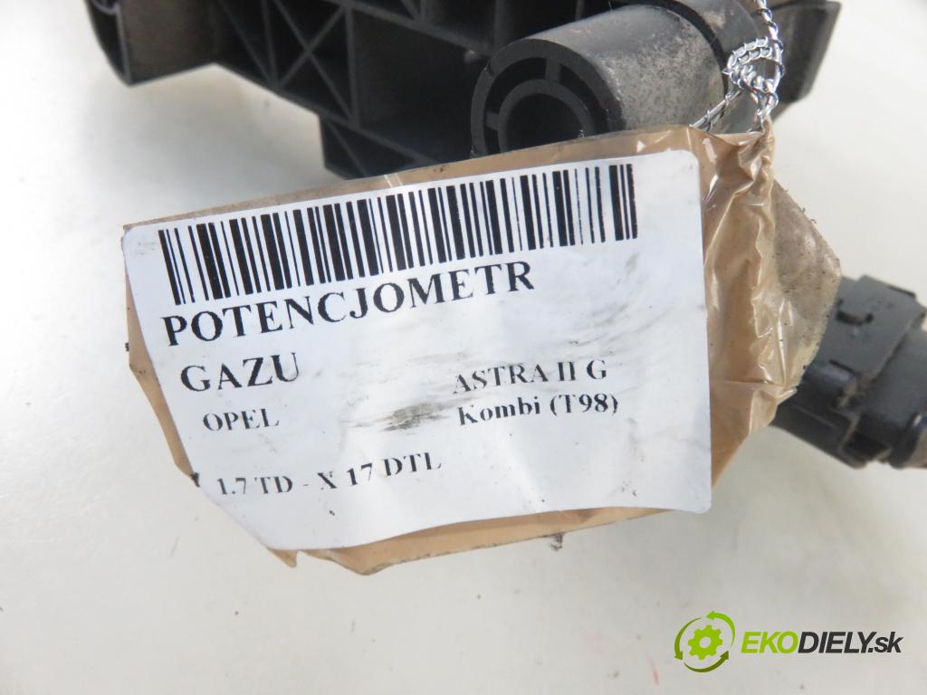 OPEL ASTRA G Kombi (T98) KOMBI 1999 50,00 1.7 TD 68 - X 17 DTL 1700,00 Potenciometer plynu 0281002278 ; 09128851AL (Pedále)
