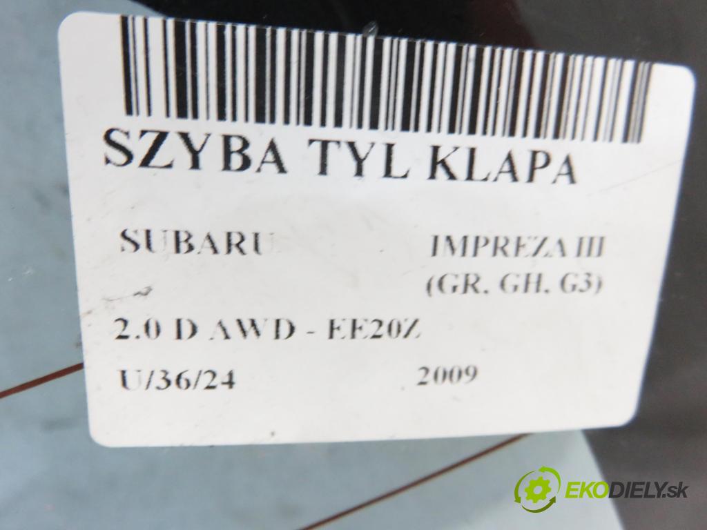 SUBARU IMPREZA liftback (GR, GH, G3) HB 2009 110,00 2.0 D AWD - EE20Z 1998,00 okno ZADNÍ: kapota
