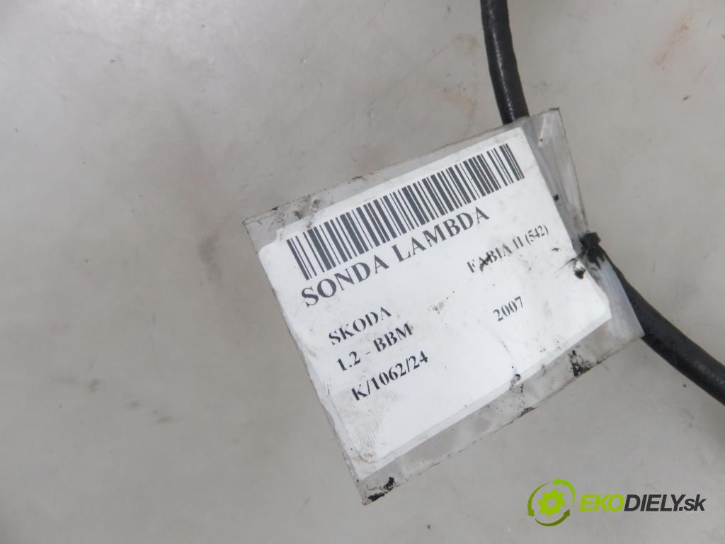 SKODA FABIA II (542) HB 2007 44,00 1.2 - BBM 1198,00 sonda lambda 08D906265A (Lambda sondy)