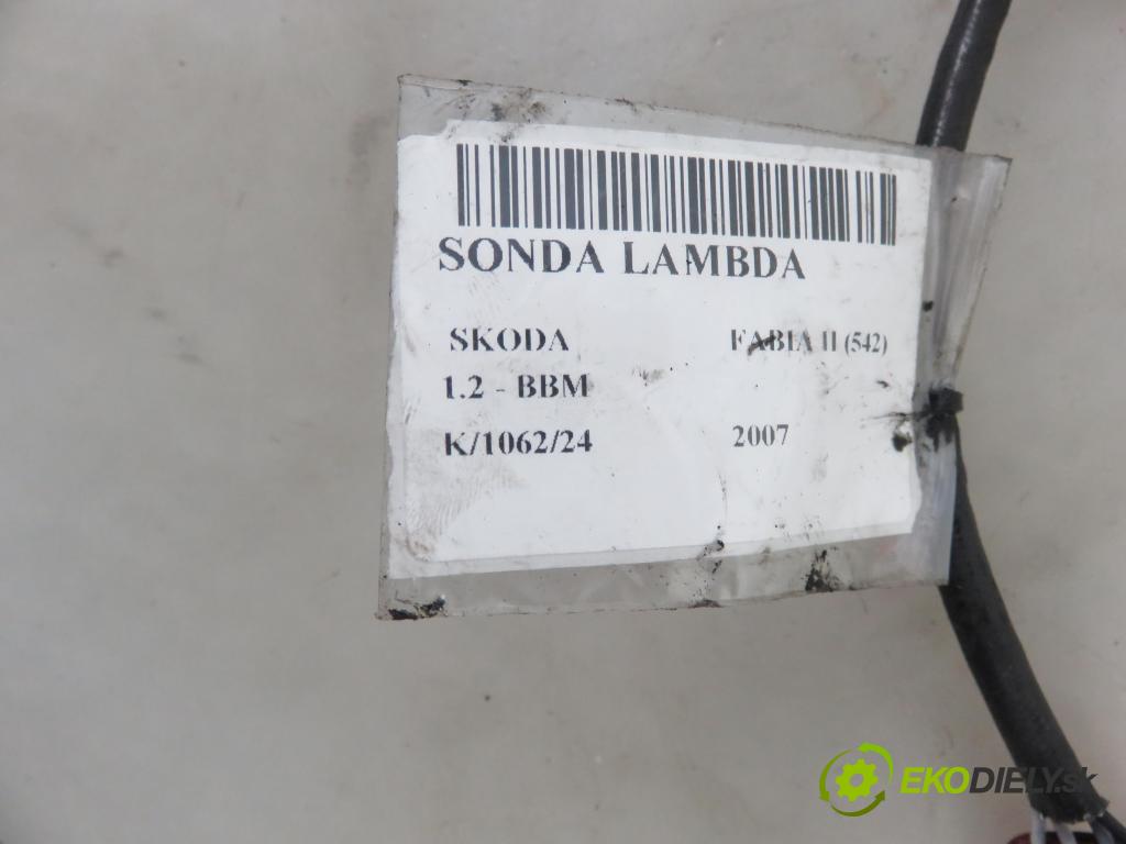 SKODA FABIA II (542) HB 2007 44,00 1.2 - BBM 1198,00 sonda lambda 08D906265A (Lambda sondy)