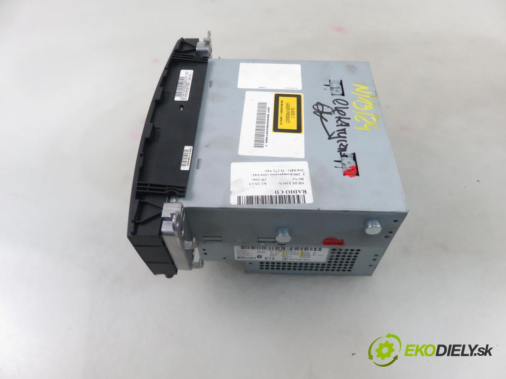 MERCEDES-BENZ KLASA C (W204) SEDAN 2008 115,00 C 180 Kompressor BlueEFFICIENCY 156 - M 271.910 1597,00 RADIO CD 2048709694 ; 2048706589 ; 0014429060