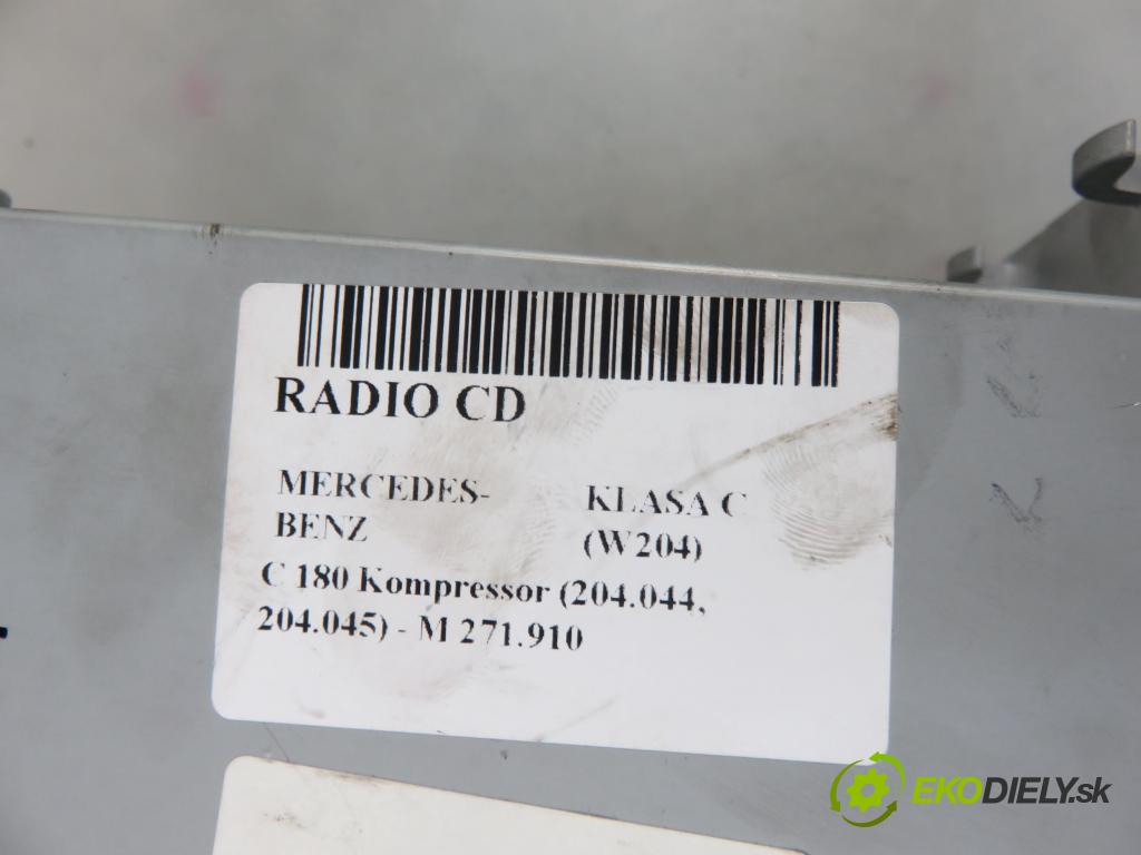 MERCEDES-BENZ KLASA C (W204) SEDAN 2008 115,00 C 180 Kompressor BlueEFFICIENCY 156 - M 271.910 1597,00 RADIO CD 2048709694 ; 2048706589 ; 0014429060