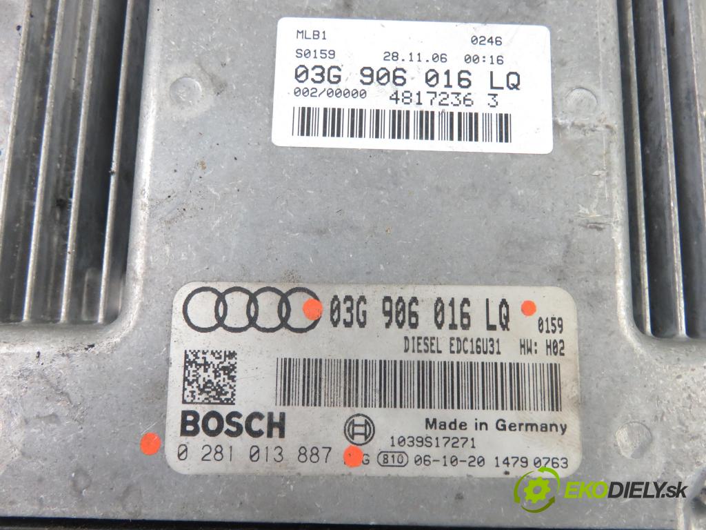 AUDI A4 Avant (8ED, B7) KOMBI 2007 103,00 2.0 TDI - BPW 1968,00 Riadiaca jednotka Motor 03G906016LQ ; 0281013887