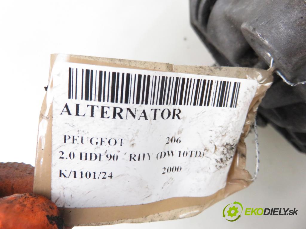 PEUGEOT 206 liftback (2A/C) HB 2000 66,00 2.0 HDI 90 - RHY 1997,00 Alternátor  (Alternátory)