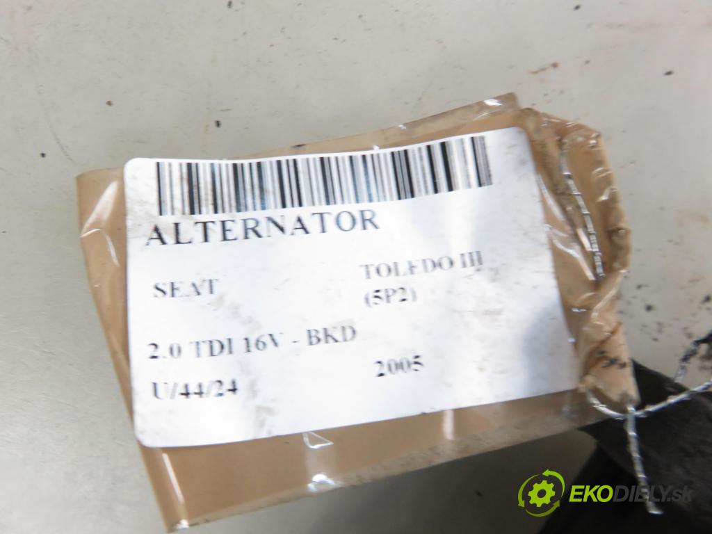 SEAT TOLEDO III (5P2) MINIVAN 2005 103,00 2.0 TDI 16V - BKD 1968,00 Alternátor 06F903023C ; TG14C011 (Alternátory)