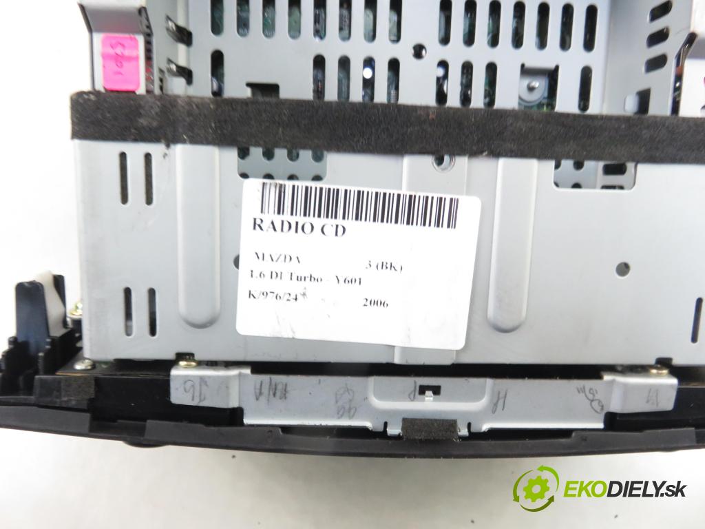 MAZDA 3 (BK) HB 2006 80,00 1.6 DI Turbo 109 - Y601 (PSA) 1560,00 RADIO CD 14795208