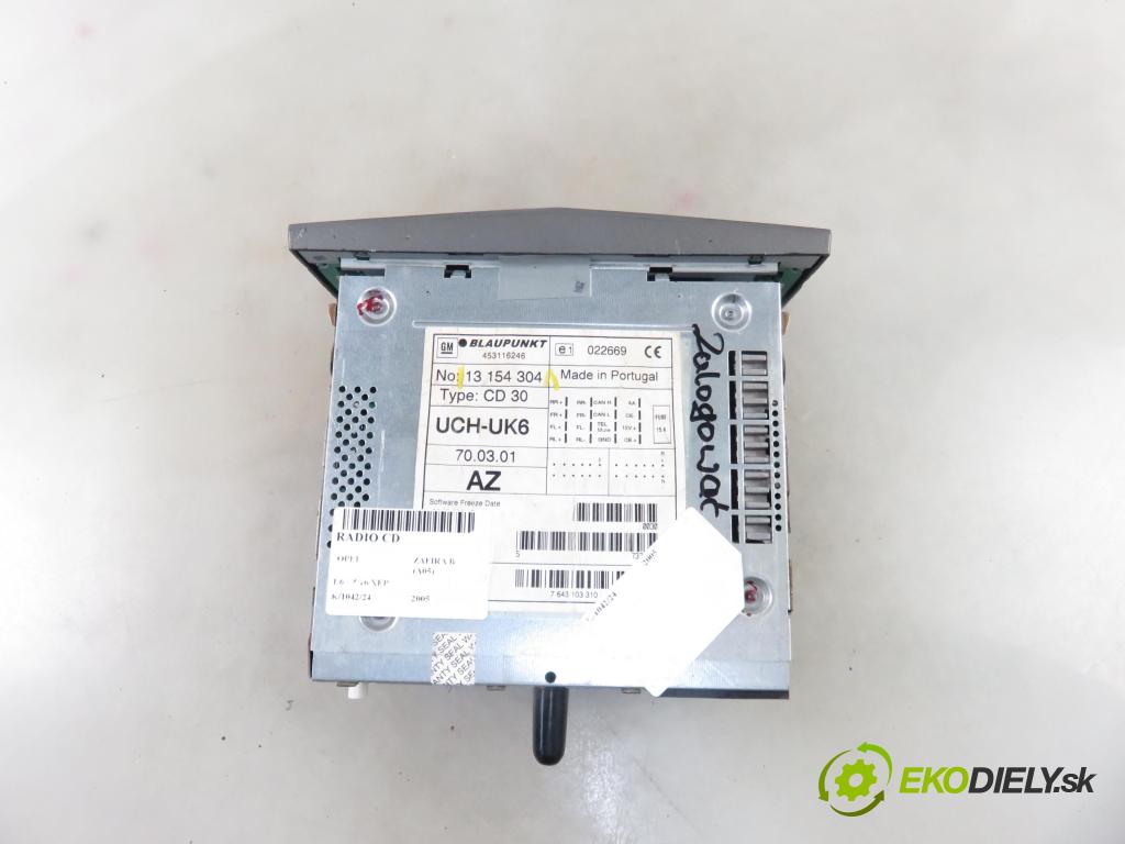 OPEL ZAFIRA B (A05) MINIVAN 2005 77,00 1.6 105 - Z 16 XEP 1598,00 RADIO CD 13154304