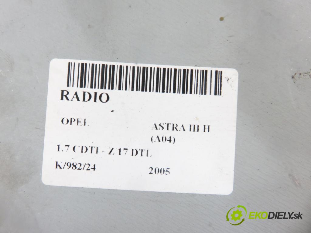 OPEL ASTRA H (A04) HB 2005 59,00 1.7 CDTI - Z 17 DTL 1686,00 RADIO 13190856YY