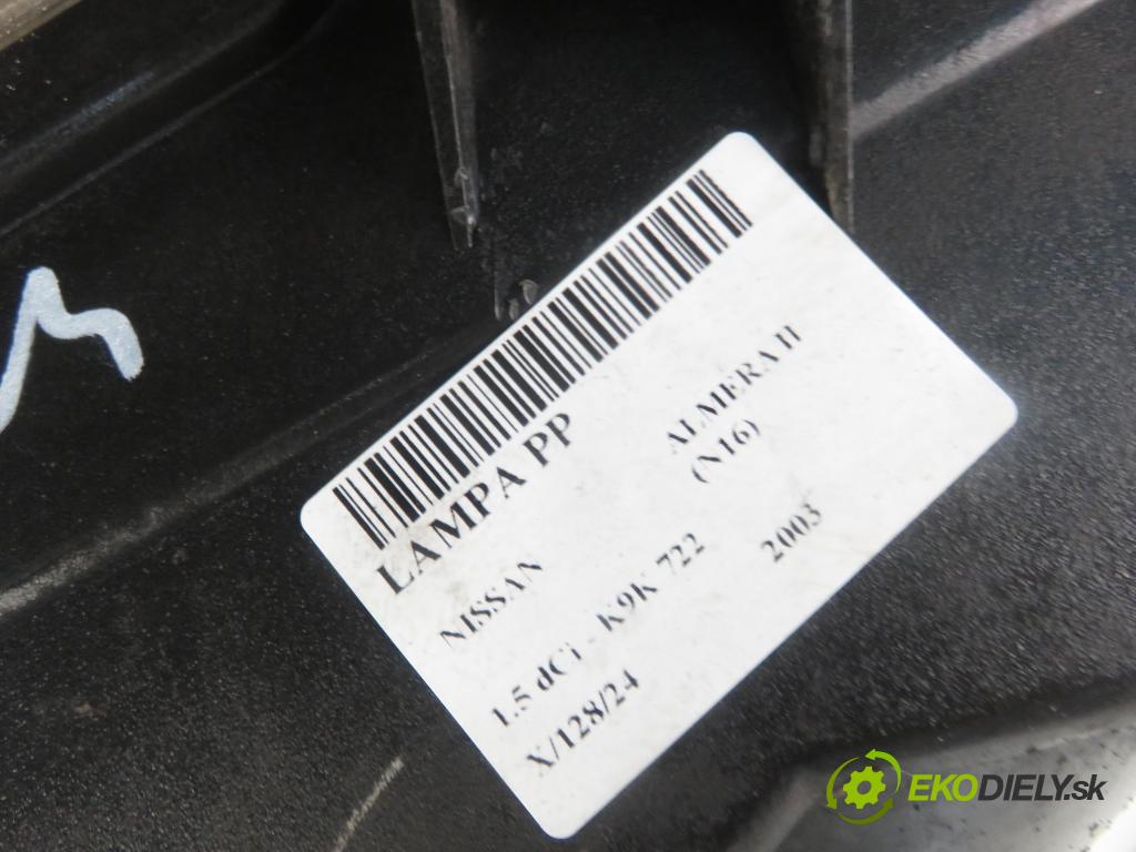 NISSAN ALMERA II Hatchback (N16) HB 2003 60,00 1.5 dCi - K9K 722 1461,00 Svetlo PP 260105N67A ; 10016391