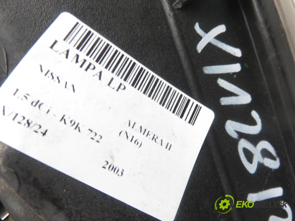 NISSAN ALMERA II Hatchback (N16) HB 2003 60,00 1.5 dCi - K9K 722 1461,00 Svetlo LP 26060BN67A ; 10016391