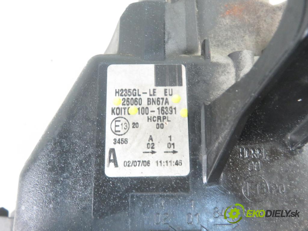 NISSAN ALMERA II Hatchback (N16) HB 2003 60,00 1.5 dCi - K9K 722 1461,00 Svetlo LP 26060BN67A ; 10016391