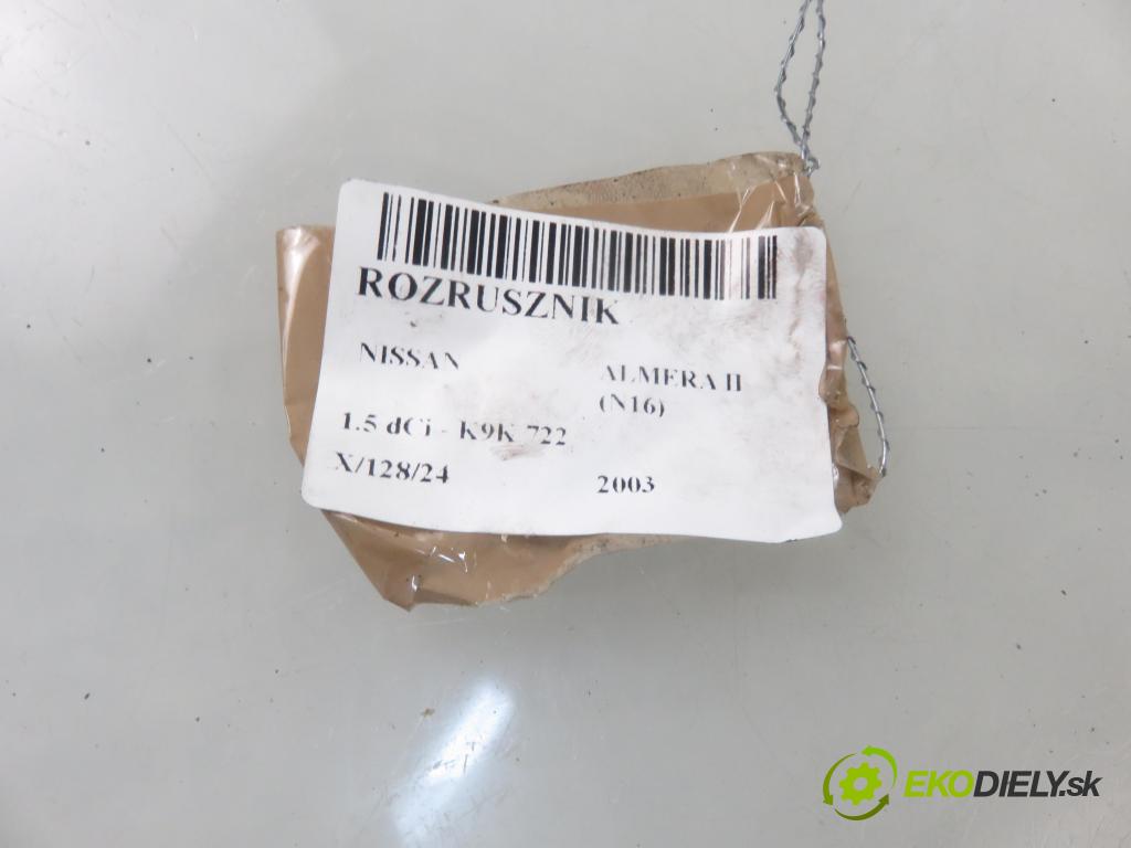 NISSAN ALMERA II Hatchback (N16) HB 2003 60,00 1.5 dCi - K9K 722 1461,00 Štartér 8200021396 ; M000T86181 (Štartéry)