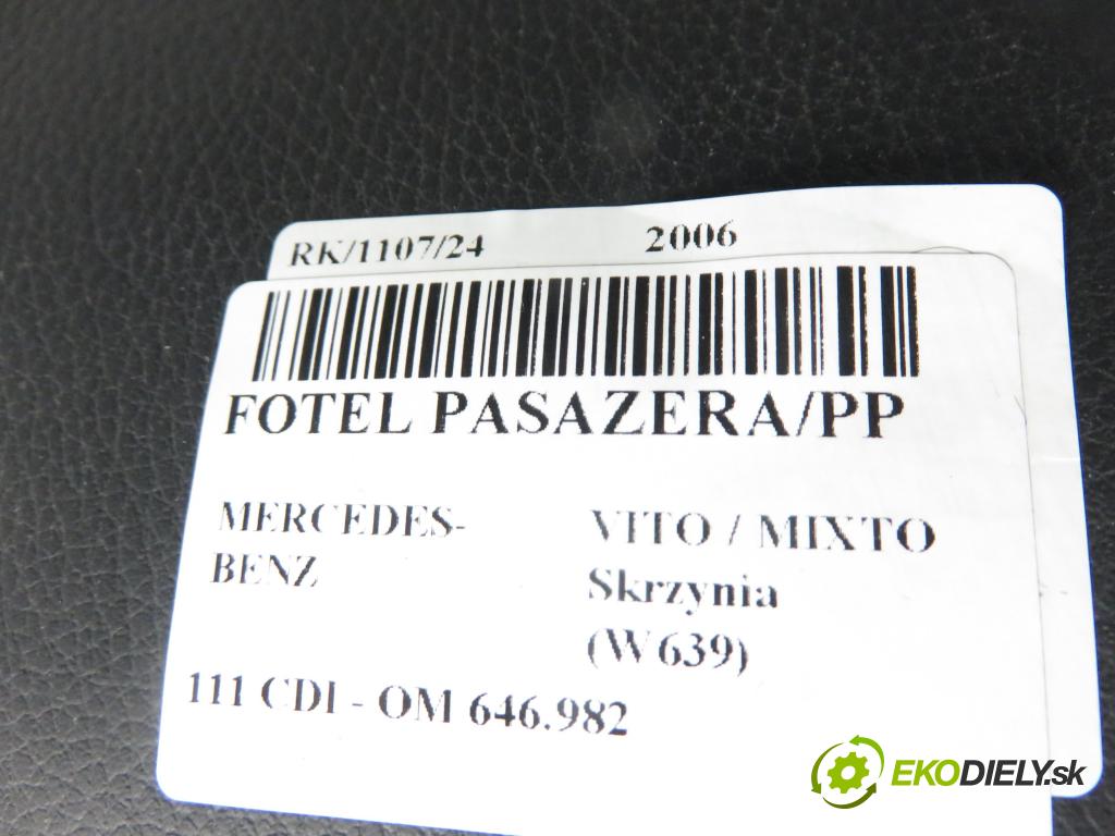 MERCEDES-BENZ VITO / MIXTO Skrzynia (W639) FURGON 2006 80,00 111 CDI 109 - OM 646.982 2148,00 Sedadlo CESTUJÚCI/PP