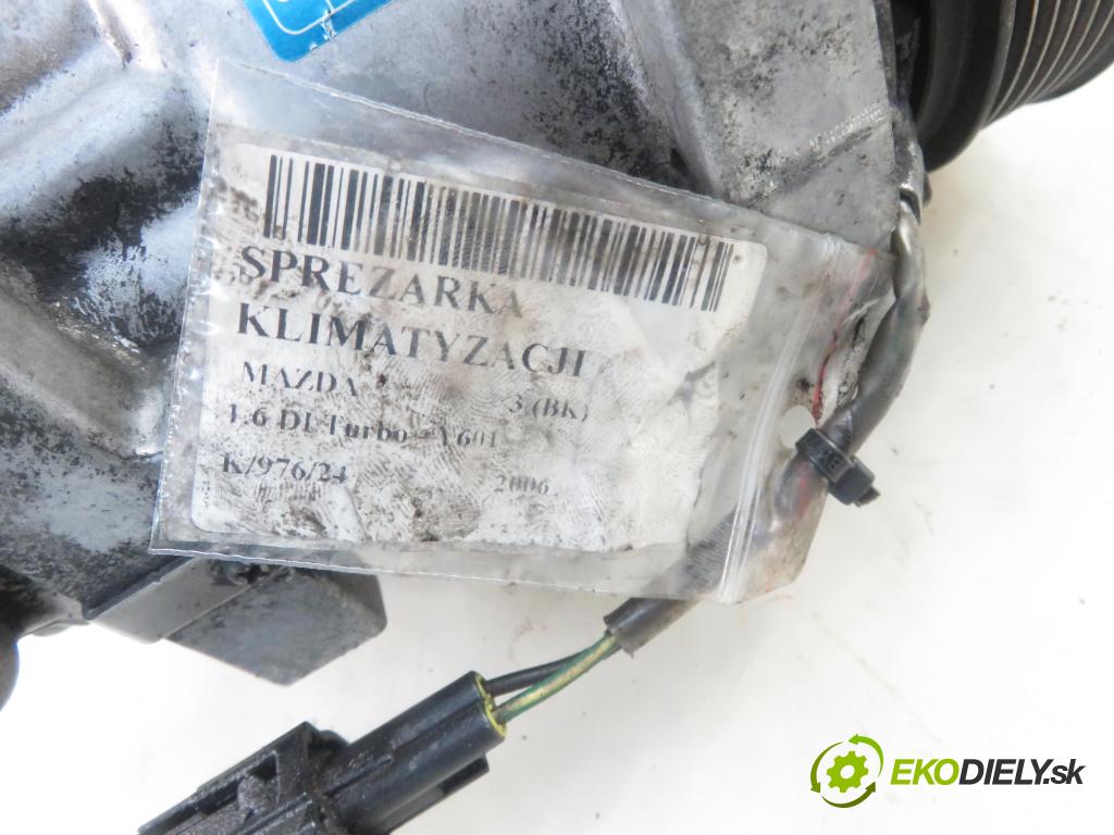MAZDA 3 (BK) HB 2006 80,00 1.6 DI Turbo 109 - Y601 (PSA) 1560,00 KOMPRESOR: klimatizace SD7V16 (Kompresory)