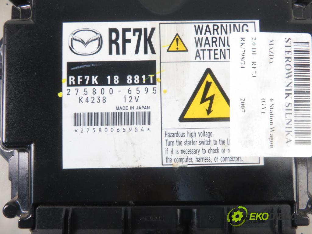 MAZDA 6 Station Wagon (GY) KOMBI 2007 105,00 2.0 DI 143 - RF7J 1998,00 Riadiaca jednotka Motor 2758006595 ; RF7K18881T